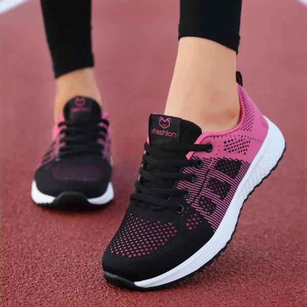 Ladies Spring Summer Flats Running Shoes Mesh